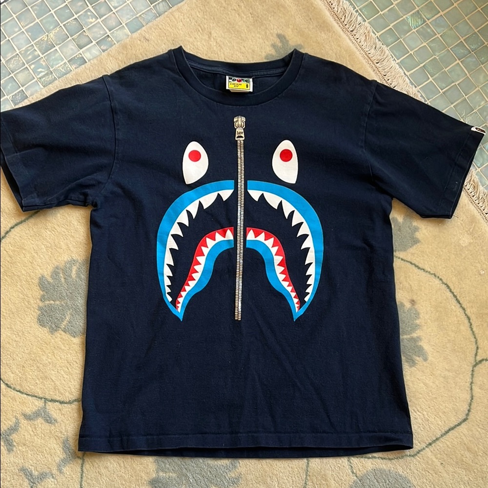 BAPE shark ‘a bathing ape’  printed cotton tshirt men’s small